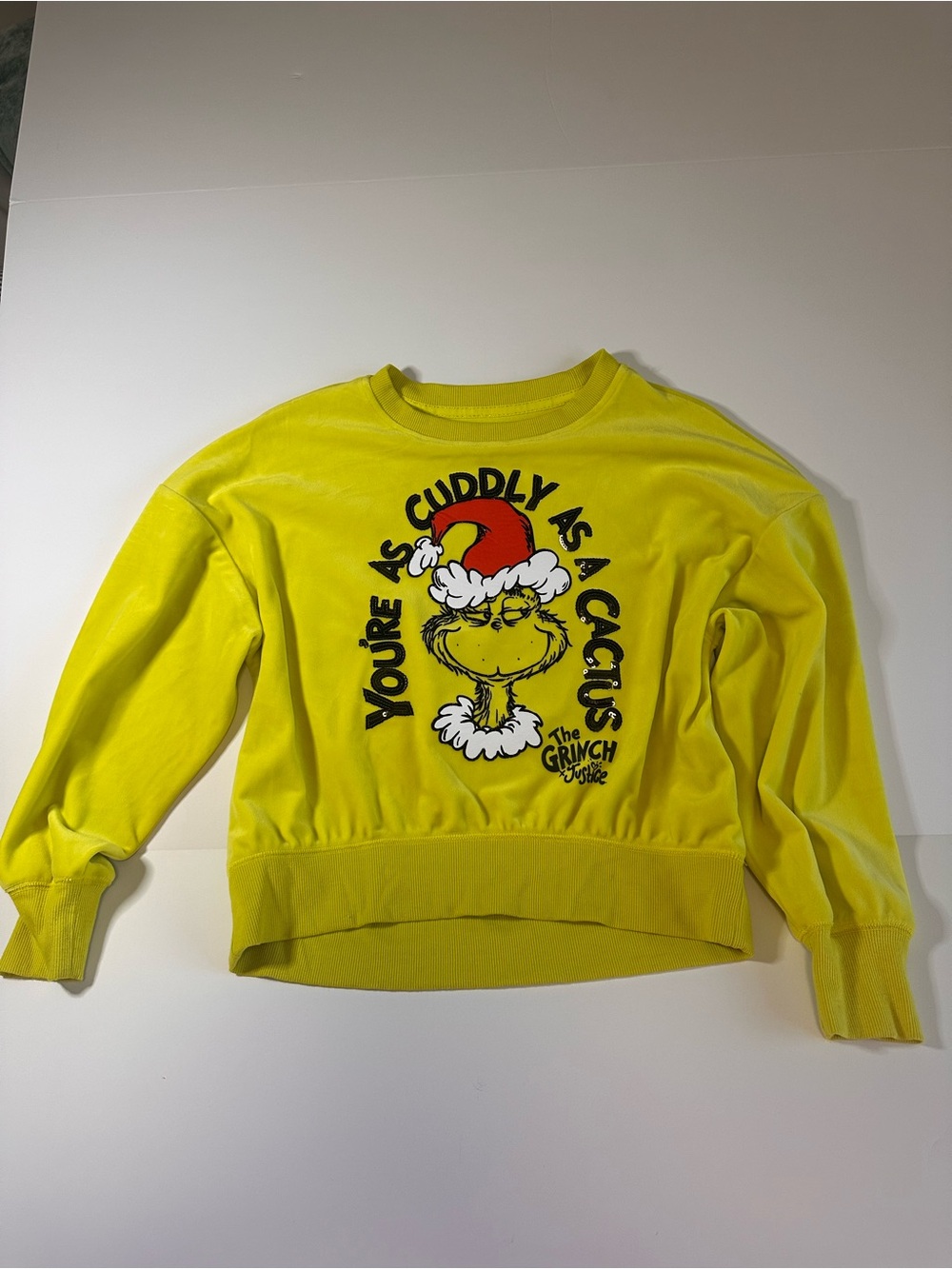 Justice The Grinch Christmas Sweatshirt Girls M 10